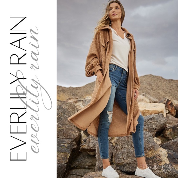 Soft Fleece Long Shirt Jacket - Picture 4 of 11